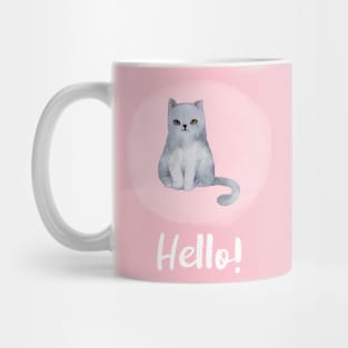 Watercolor Cat - Hello Mug